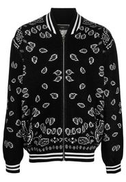 Alanui intarsia-knit zip-up bomber jacket - Schwarz