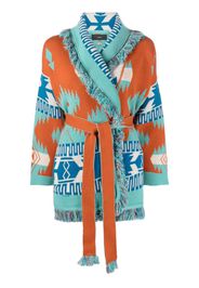 Alanui Tiger Lily Icon jacquard cardigan - Blau