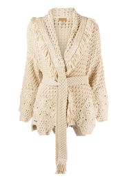 Alanui Blooming Flowers cardigan - Nude