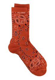 Alanui Bandana printed socks - Orange