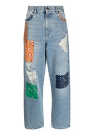 Alanui CALIFORNIA PATCHWORK PANTS DENIM - MULTI - Blau