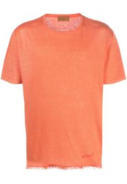 Alanui frayed-hem linen T-shirt - Orange