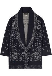 Alanui Bandana jacquard cashmere cardigan - Blau