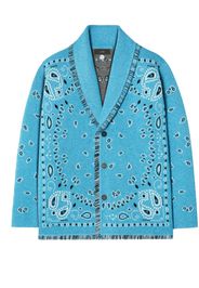 Alanui Cardigan aus Bandana-Jacquard - Blau