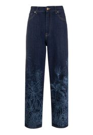 Alanui Jungle Toile de Jouy straight-leg jeans - Blau