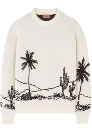 Alanui Gestrickter Pullover mit Desert-Print - Weiß