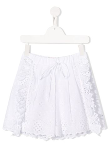 Alberta Ferretti Kids Bestickte Shorts - Weiß