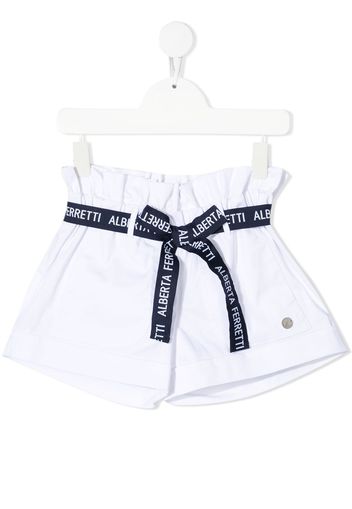 Alberta Ferretti Kids Shorts mit Paperbag-Taille - Weiß