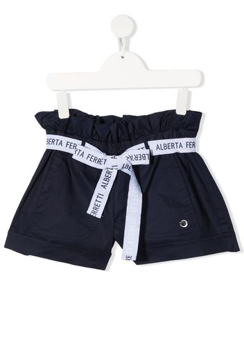 Alberta Ferretti Kids Shorts mit Logo-Gürtel - Blau