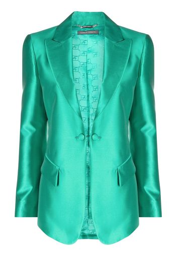 Alberta Ferretti satin-trim single-breasted blazer - Grün