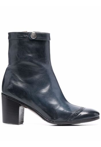 Alberto Fasciani brogue-detail leather ankle boots - Blau