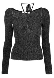 A.L.C. mettalic-finish knitted blouse - Schwarz