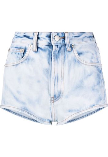 Alessandra Rich Jeansshorts mit Bleached-Effekt - Blau