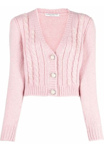 Alessandra Rich cropped V-neck cardigan - Rosa