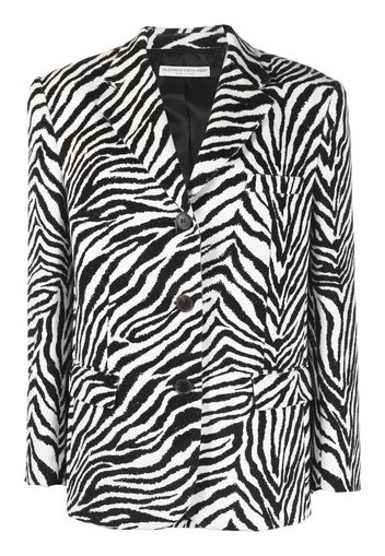 Alessandra Rich zebra-print single-breasted blazer - Schwarz