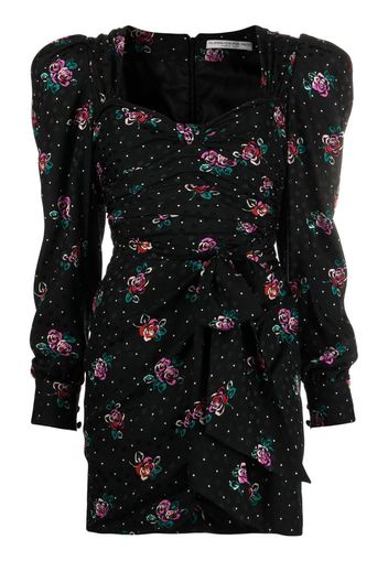 Alessandra Rich floral-print minidress - Schwarz