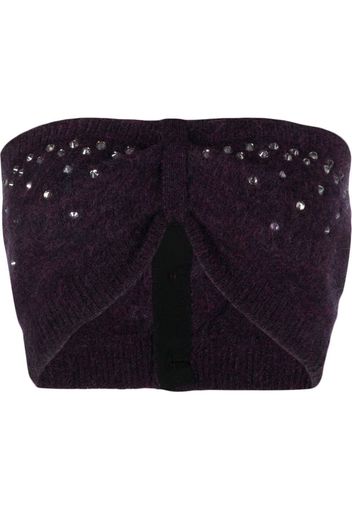 Alessandra Rich studded cropped top - Violett