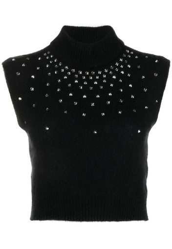 Alessandra Rich crystal-embellished knit top - Schwarz