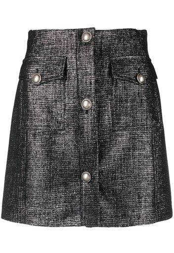 Alessandra Rich metallic A-line skirt - Schwarz