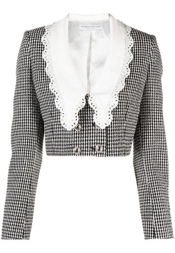 Alessandra Rich Peter Pan collar gingham blazer - Schwarz