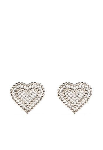 Alessandra Rich heart-shaped earrings - Silber