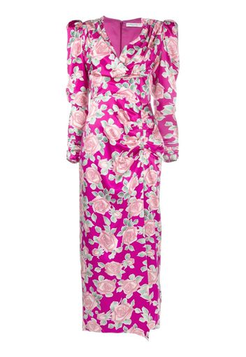 Alessandra Rich floral-print long-sleeve dress - Rosa