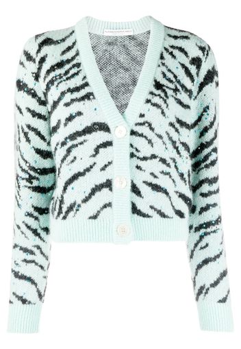 Alessandra Rich zebra-print V-neck cardigan - Grün