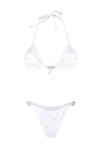 Alessandra Rich rhinestone-embellished bikini set - Weiß