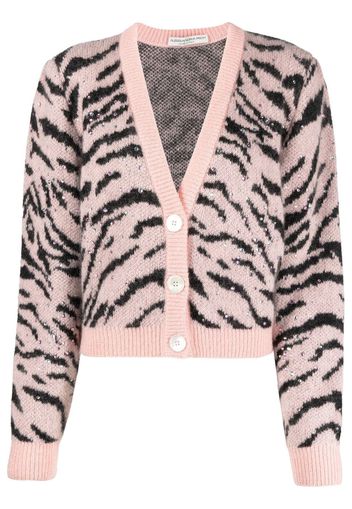 Alessandra Rich Cardigan mit Animal-Print - Rosa