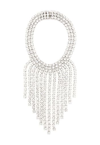 Alessandra Rich CRYSTAL NECKLACE WITH FRINGES - Silber