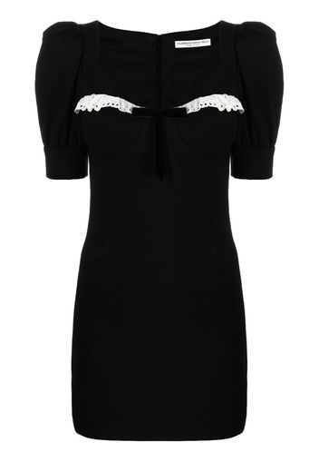 Alessandra Rich lace-trim mini dress - Schwarz