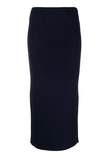 Alessandra Rich cable-knit pencil skirt - Blau