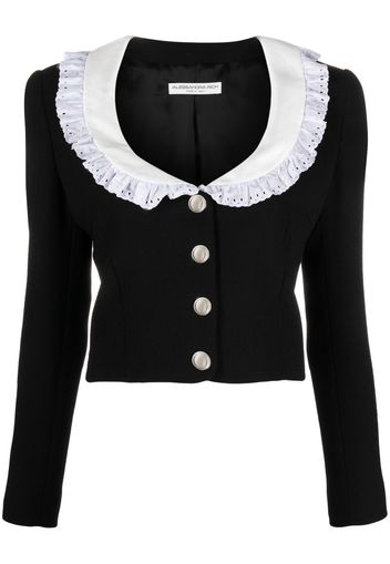 Alessandra Rich virgin wool cropped jacket - Schwarz