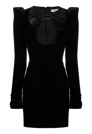 Alessandra Rich bow-detail velvet minidress - Schwarz