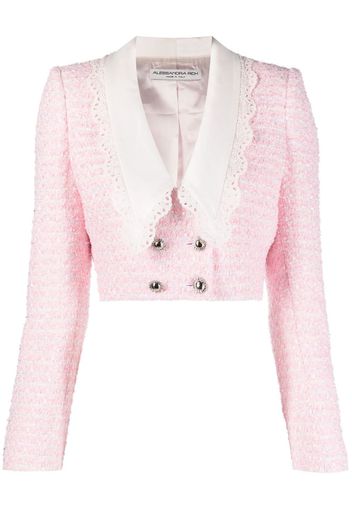 Alessandra Rich cropped bouclé jacket - Rosa