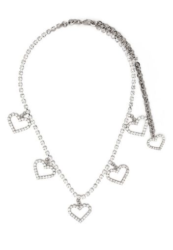 Alessandra Rich crystal heart necklace - Silber