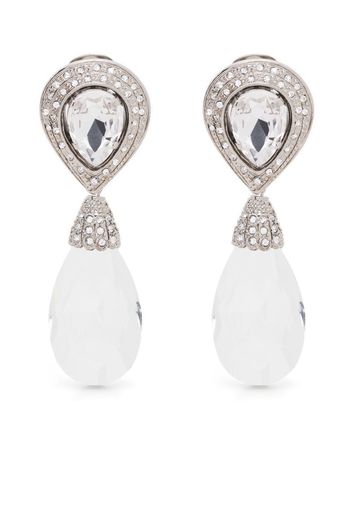 Alessandra Rich crystal-drop teardrop earrings - Silber