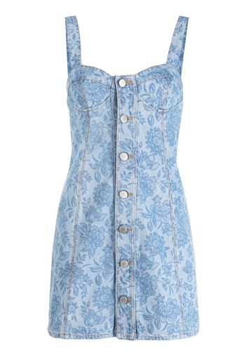 Alessandra Rich floral-print denim mini dress - Blau