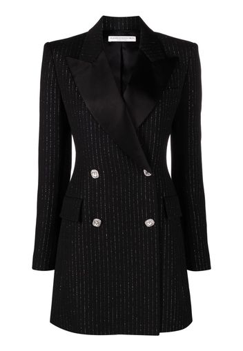 Alessandra Rich pinstripe double-breasted blazer dress - Schwarz