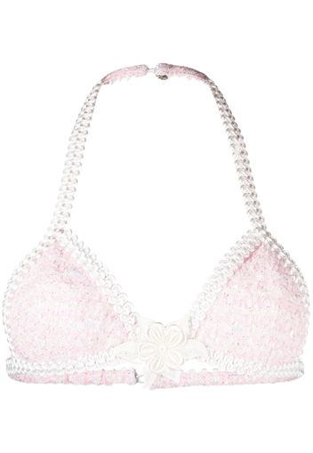 Alessandra Rich Tweed-Bralette - Rosa