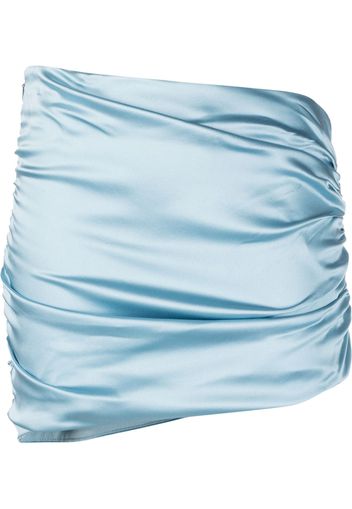 Alessandra Rich asymmetric satin mini skirt - Blau