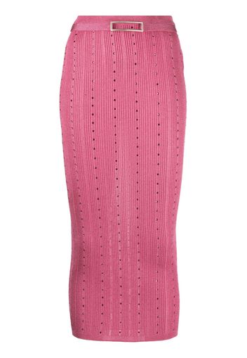 Alessandra Rich embellished knitted midi skirt - Rosa