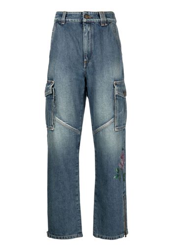 Alessandra Rich rhinestone-embellished jeans - Blau