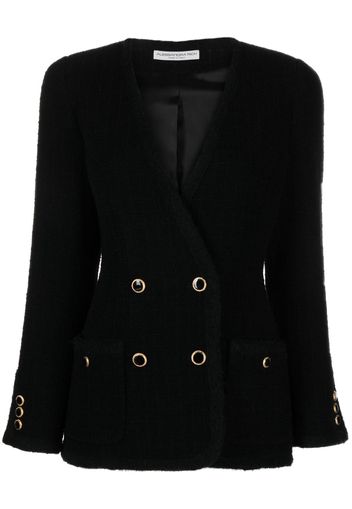 Alessandra Rich double-breasted tweed blazer - Schwarz