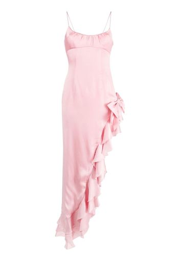 Alessandra Rich ruffled side-slit maxi dress - Rosa