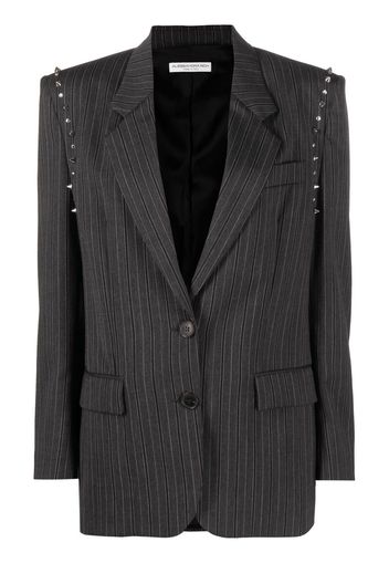 Alessandra Rich striped single-breasted wool blazer - Grau