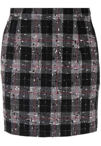 Alessandra Rich checked tweed mini skirt - Schwarz