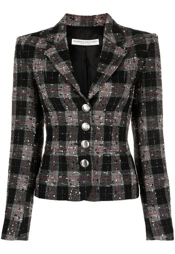 Alessandra Rich stitch-detail checked blazer - Schwarz