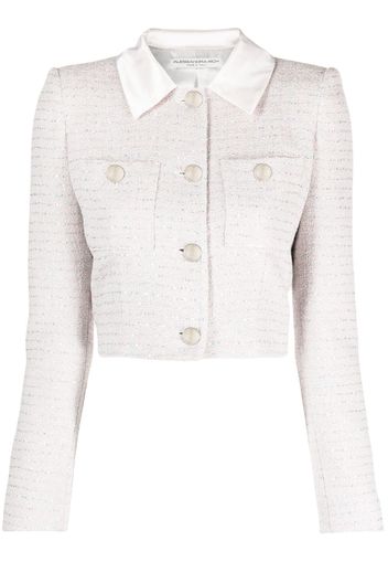 Alessandra Rich sequined tweed cropped jacket - Blau