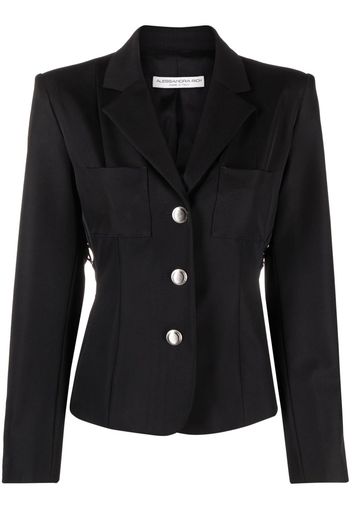 Alessandra Rich lace up-detail tailored jacket - Schwarz